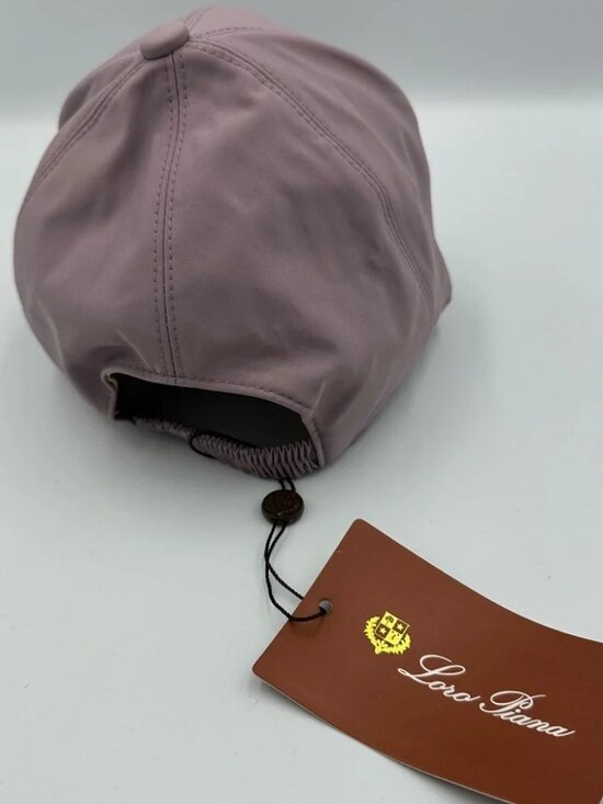 Loro Piana Pale Pink Storm System Cashmere Cap Mauve & White Trim Made in Italy main image 7